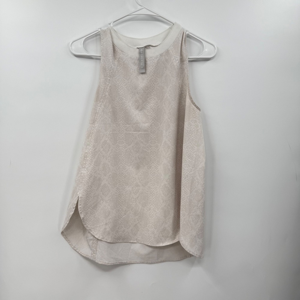 Athleta Tank Top Sleeveless Athletic‎ Snakeskin Print Ribbed Trim Size XS